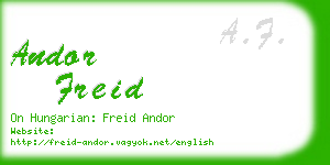 andor freid business card